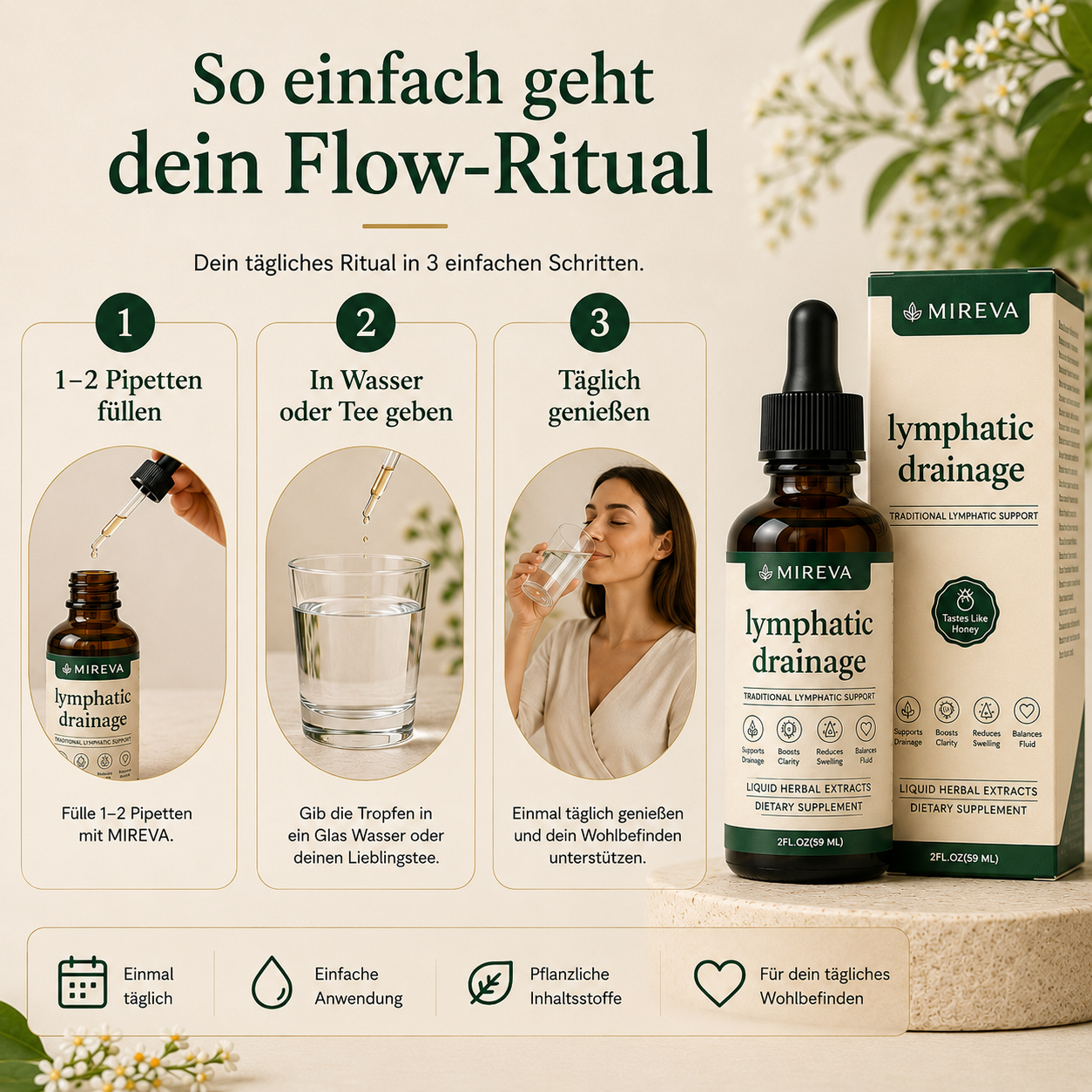 Pflanzliche Tropfen für dein tägliches Leichtigkeits-Ritual
